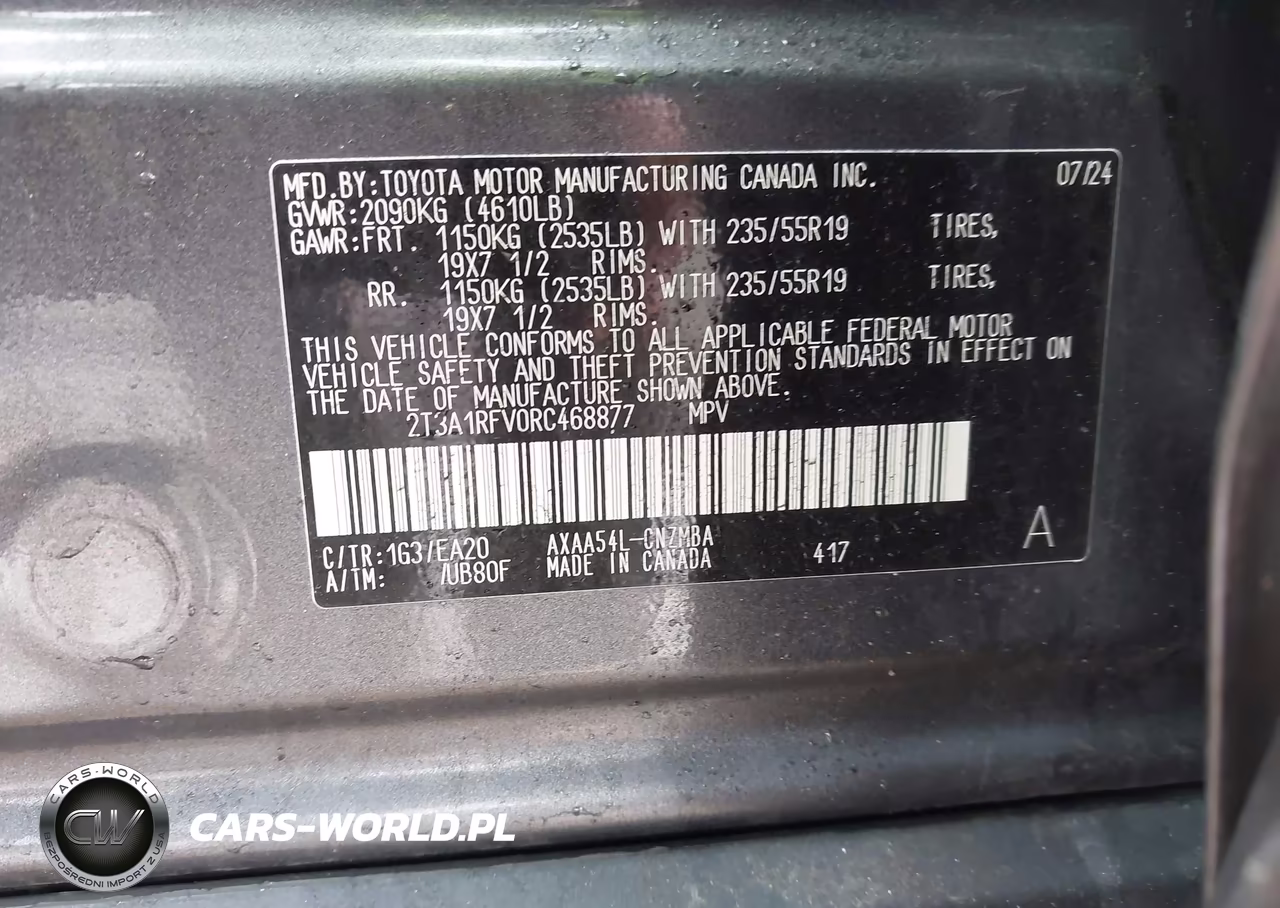 2024 Toyota Rav4 Xle Premium VIN:2T3A1RFV0RC468877 - 9