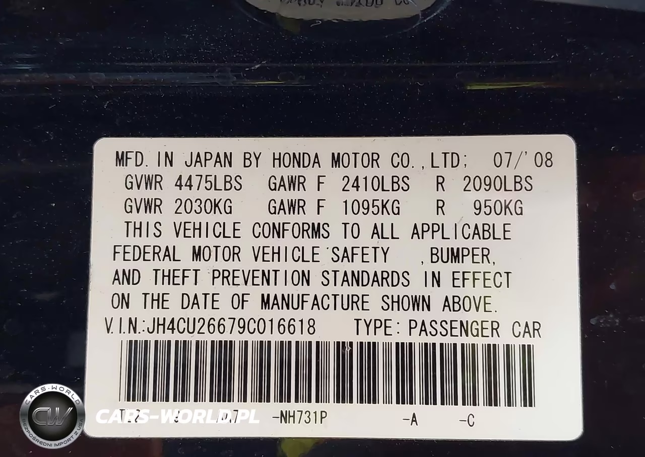 2009 Acura Tsx VIN:JH4CU26679C016618 - 9