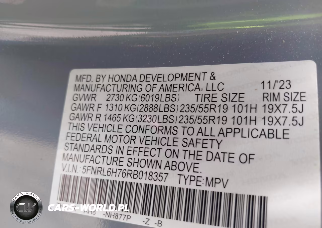 2024 Honda Odyssey Sport VIN:5FNRL6H76RB018357 - 9