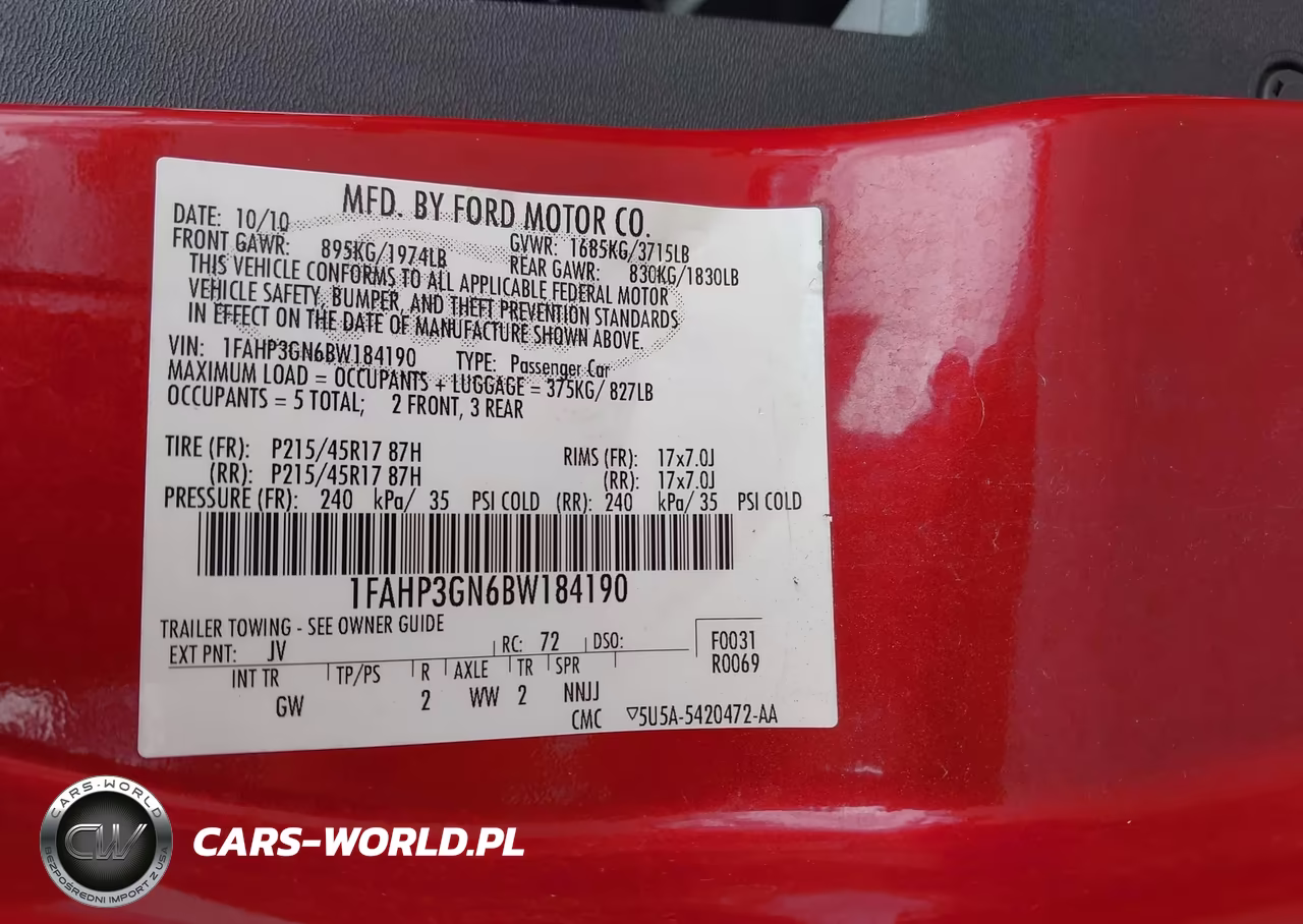 2011 Ford Focus Ses VIN:1FAHP3GN6BW184190 - 9