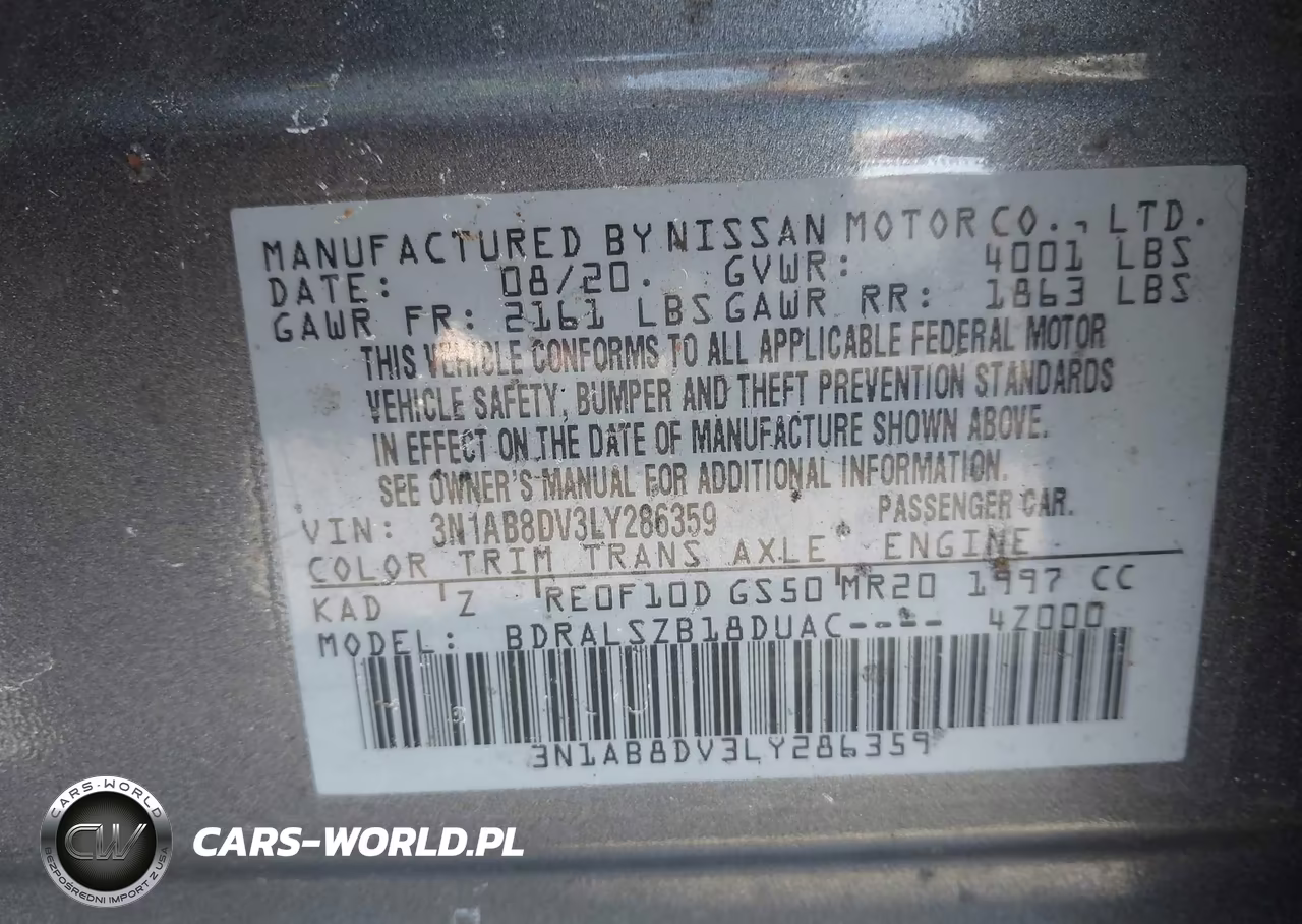 2020 Nissan Sentra Sr Xtronic Cvt VIN:3N1AB8DV3LY286359 - 9