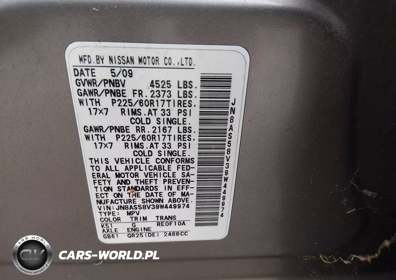 2009 Nissan Rogue Sl VIN:JN8AS58V39W449974 - 9