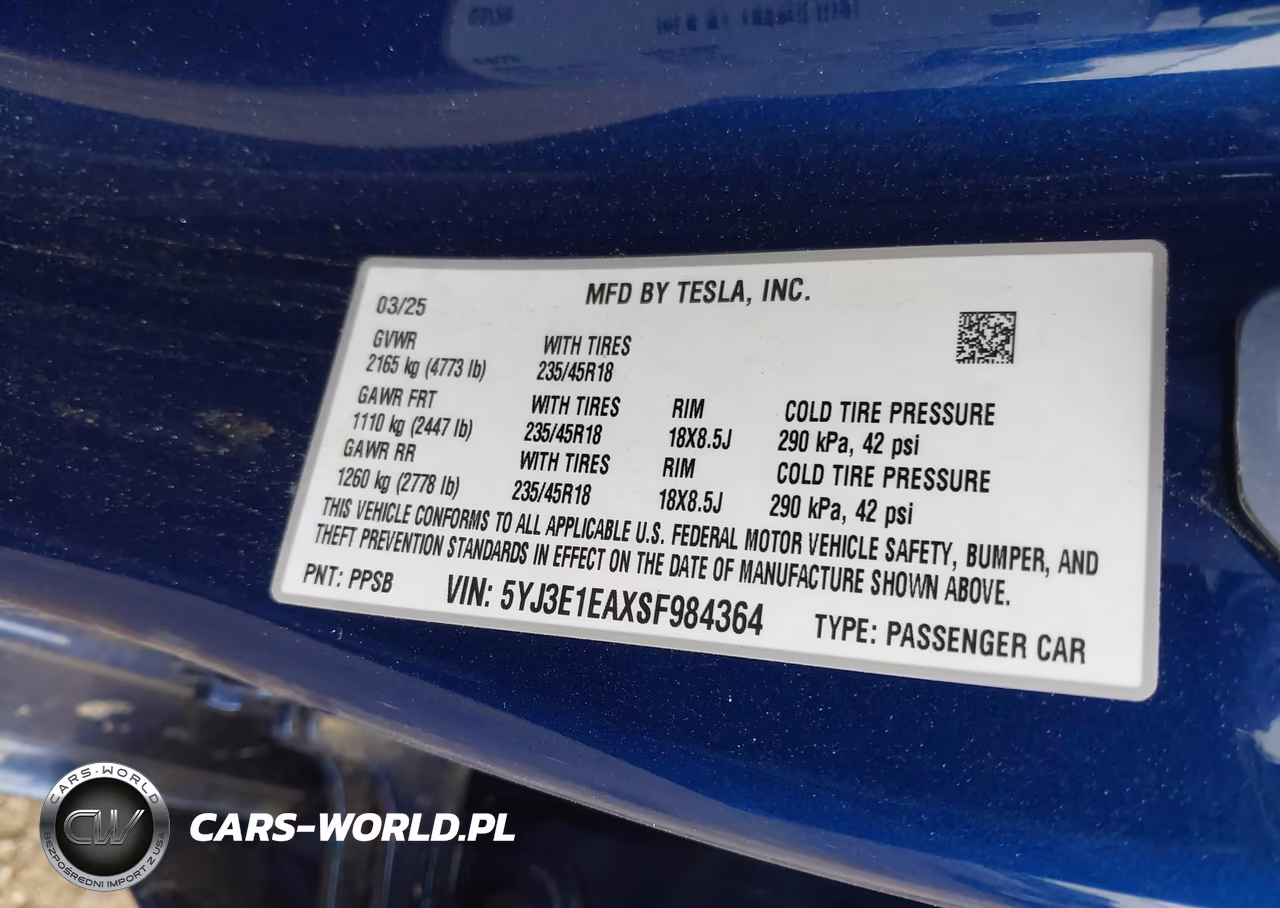 2025 Tesla Model 3 Long Range Rear-Wheel Drive-Standard Rear-Wheel Drive VIN:5YJ3E1EAXSF984364 - 9