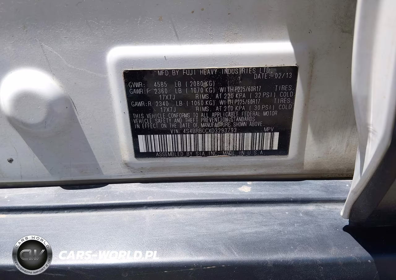 2013 Subaru Outback 2.5I Premium VIN:4S4BRBCCXD3293793 - 9