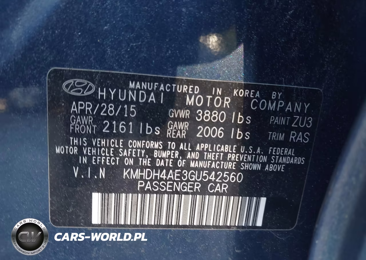 2016 Hyundai Elantra Se VIN:KMHDH4AE3GU542560 - 9