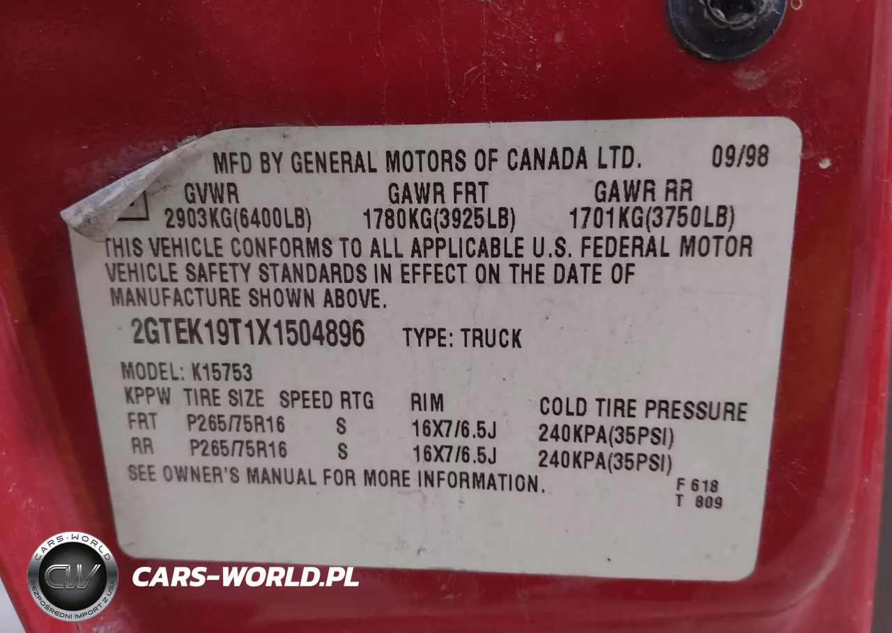 1999 GMC Sierra 1500 Sle VIN:2GTEK19T1X1504896 - 9