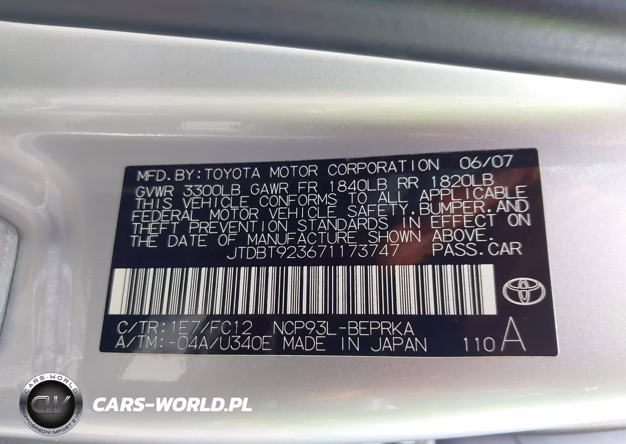 2007 Toyota Yaris VIN:JTDBT923671173747 - 9
