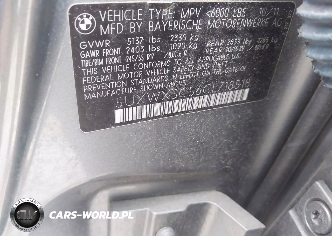 2012 BMW X3 xDrive28I VIN:5UXWX5C56CL718518 - 9