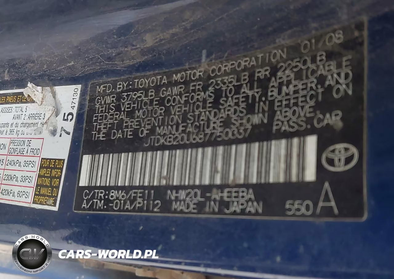 2008 Toyota Prius VIN:JTDKB20U687750037 - 9