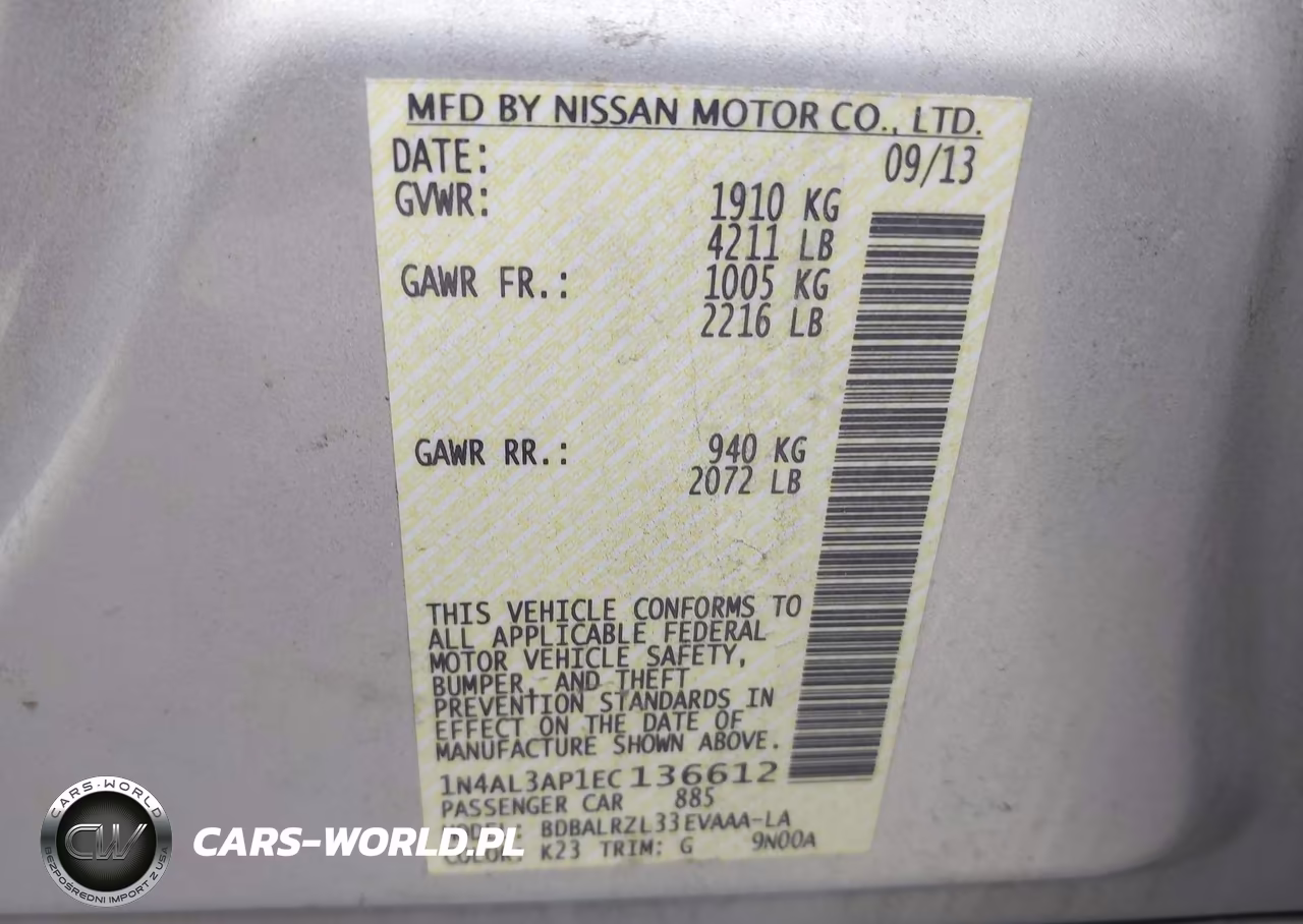 2014 Nissan Altima 2.5 S VIN:1N4AL3AP1EC136612 - 9
