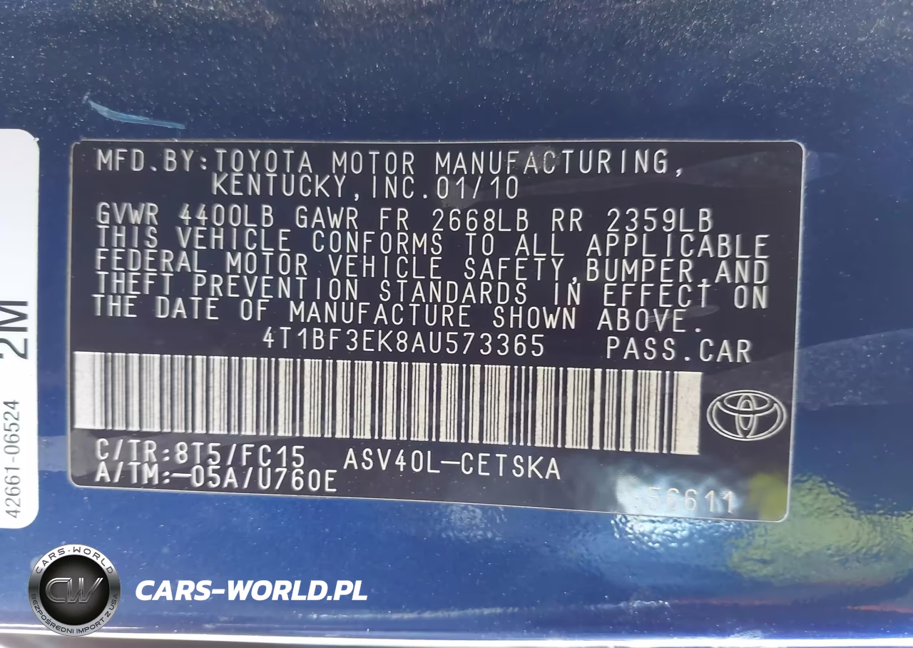2010 Toyota Camry Se VIN:4T1BF3EK8AU573365 - 9