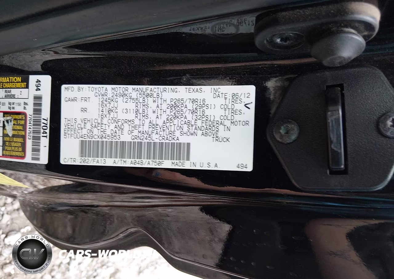 2012 Toyota Tacoma Base V6 VIN:5TFUU4EN9CX045953 - 9