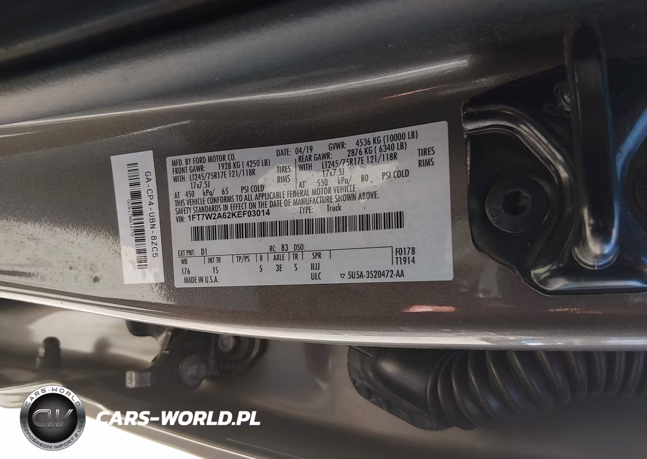 2019 Ford F-250 Xl VIN:1FT7W2A62KEF03014 - 9