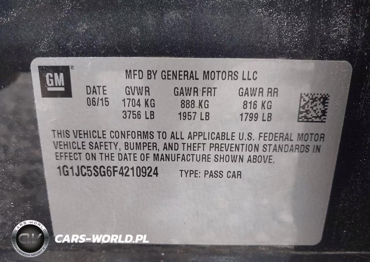 2015 Chevrolet Sonic Lt Auto VIN:1G1JC5SG6F4210924 - 9