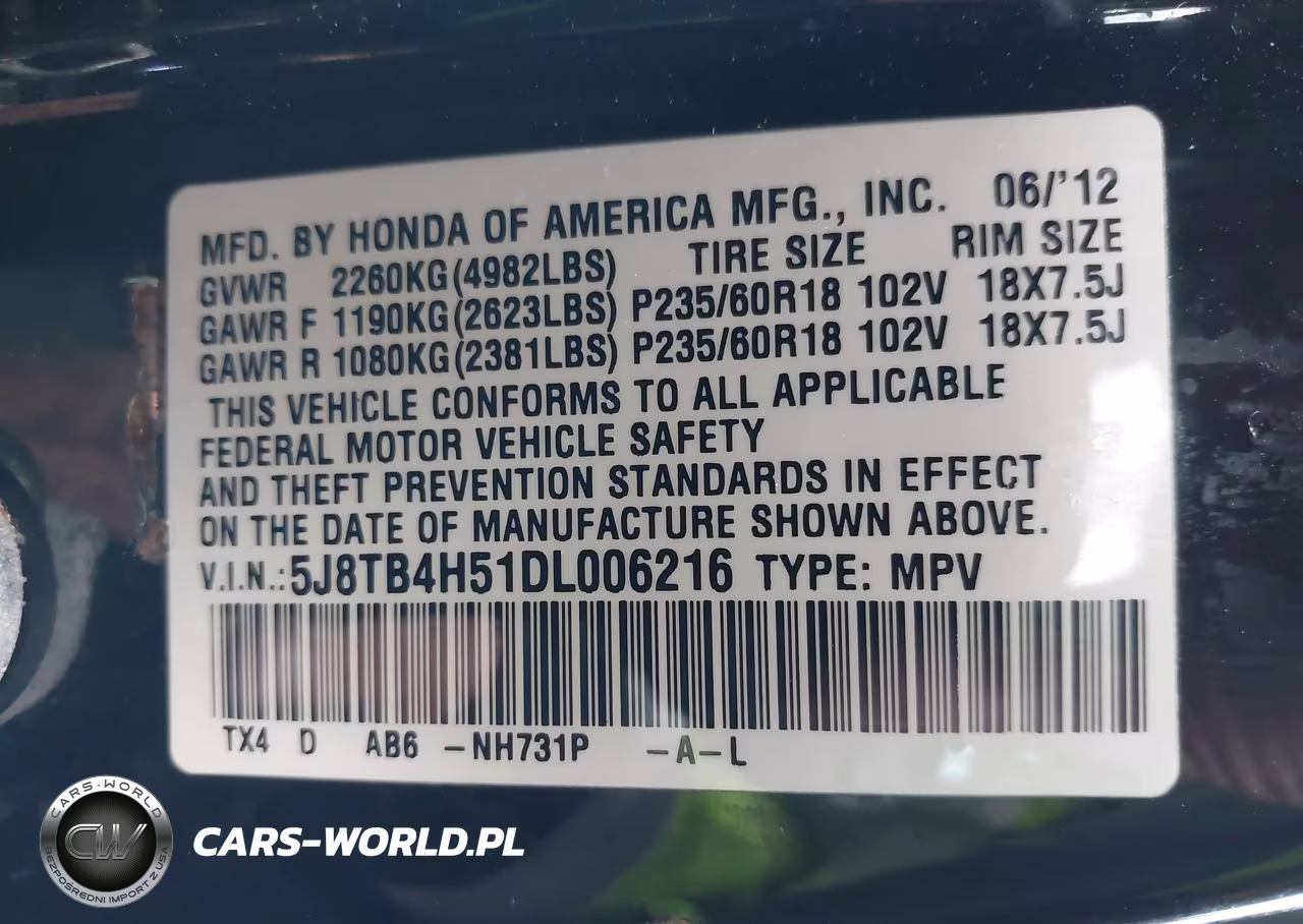 2013 Acura Rdx VIN:5J8TB4H51DL006216 - 9