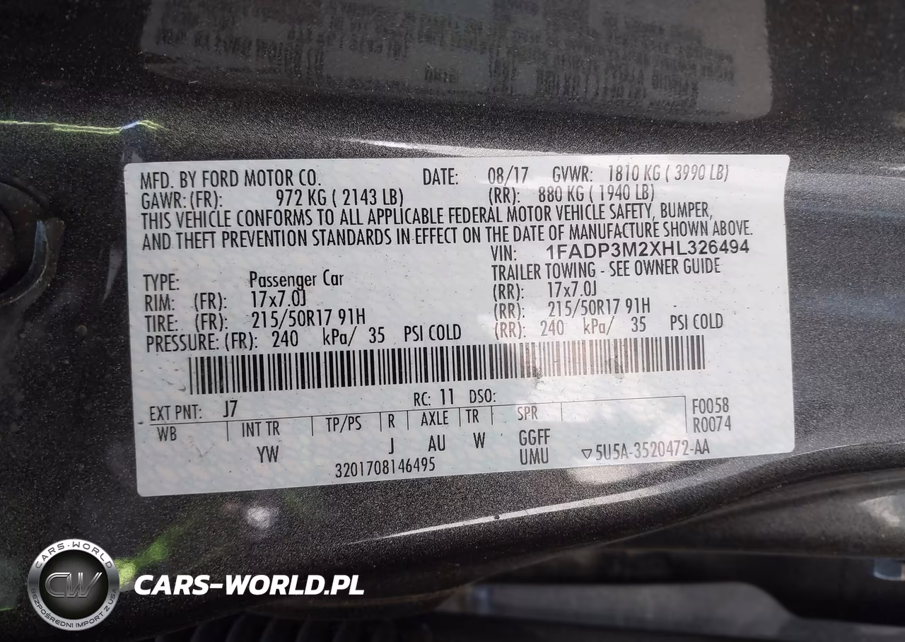 2017 Ford Focus Sel VIN:1FADP3M2XHL326494 - 9