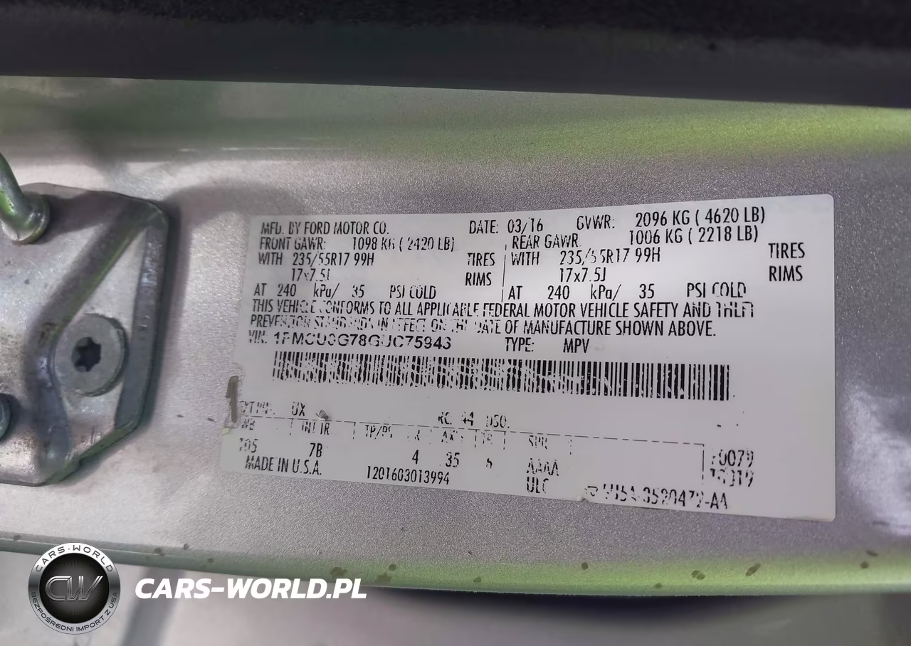 2016 Ford Escape Se VIN:1FMCU0G78GUC75943 - 9