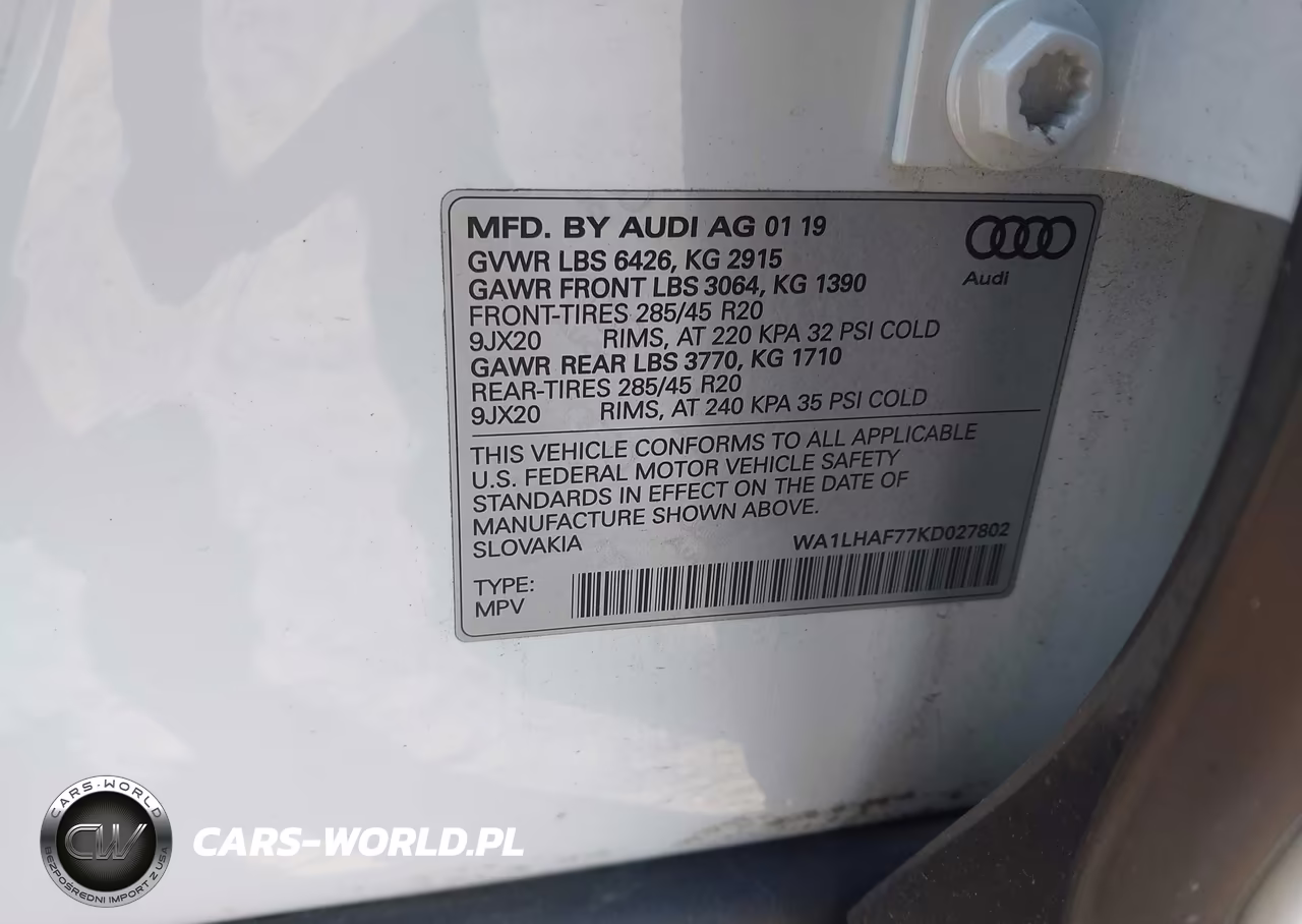 2019 Audi Q7 45 Premium-45 Se Premium VIN:WA1LHAF77KD027802 - 9