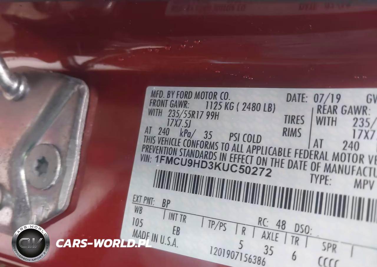 2019 Ford Escape Sel VIN:1FMCU9HD3KUC50272 - 9