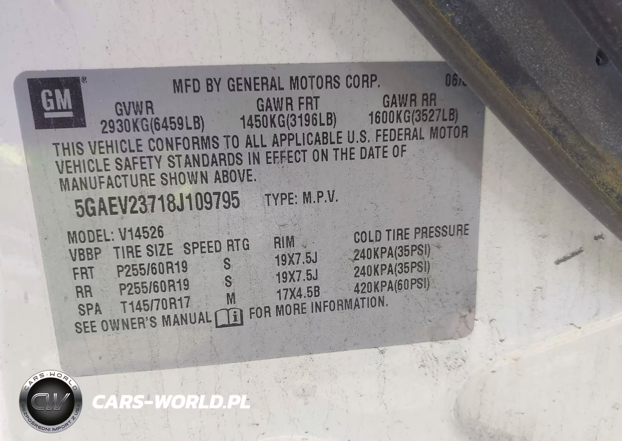 2008 Buick Enclave Cxl VIN:5GAEV23718J109795 - 9