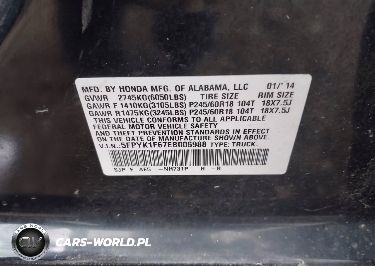 2014 Honda Ridgeline Se VIN:5FPYK1F67EB006988 - 9
