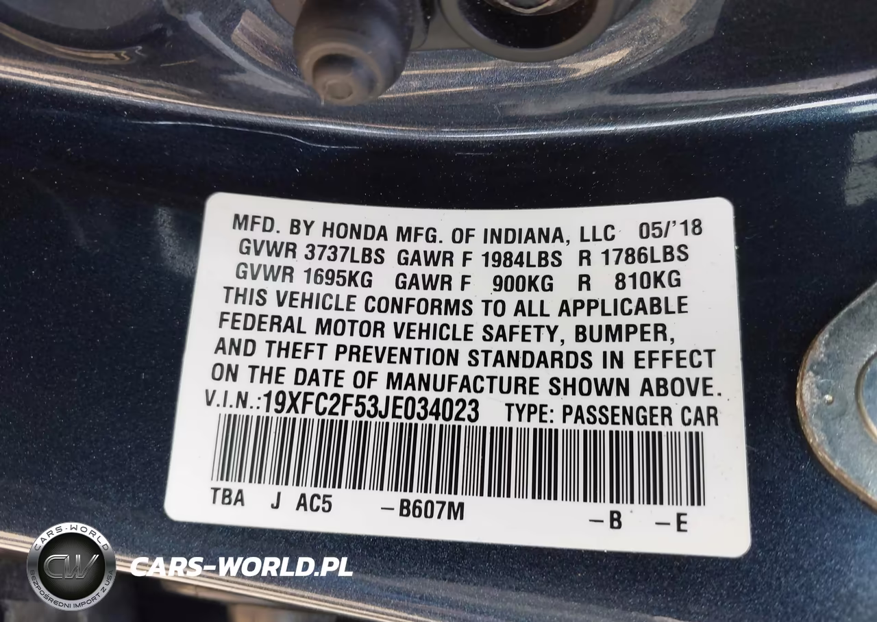 2018 Honda Civic Lx VIN:19XFC2F53JE034023 - 9