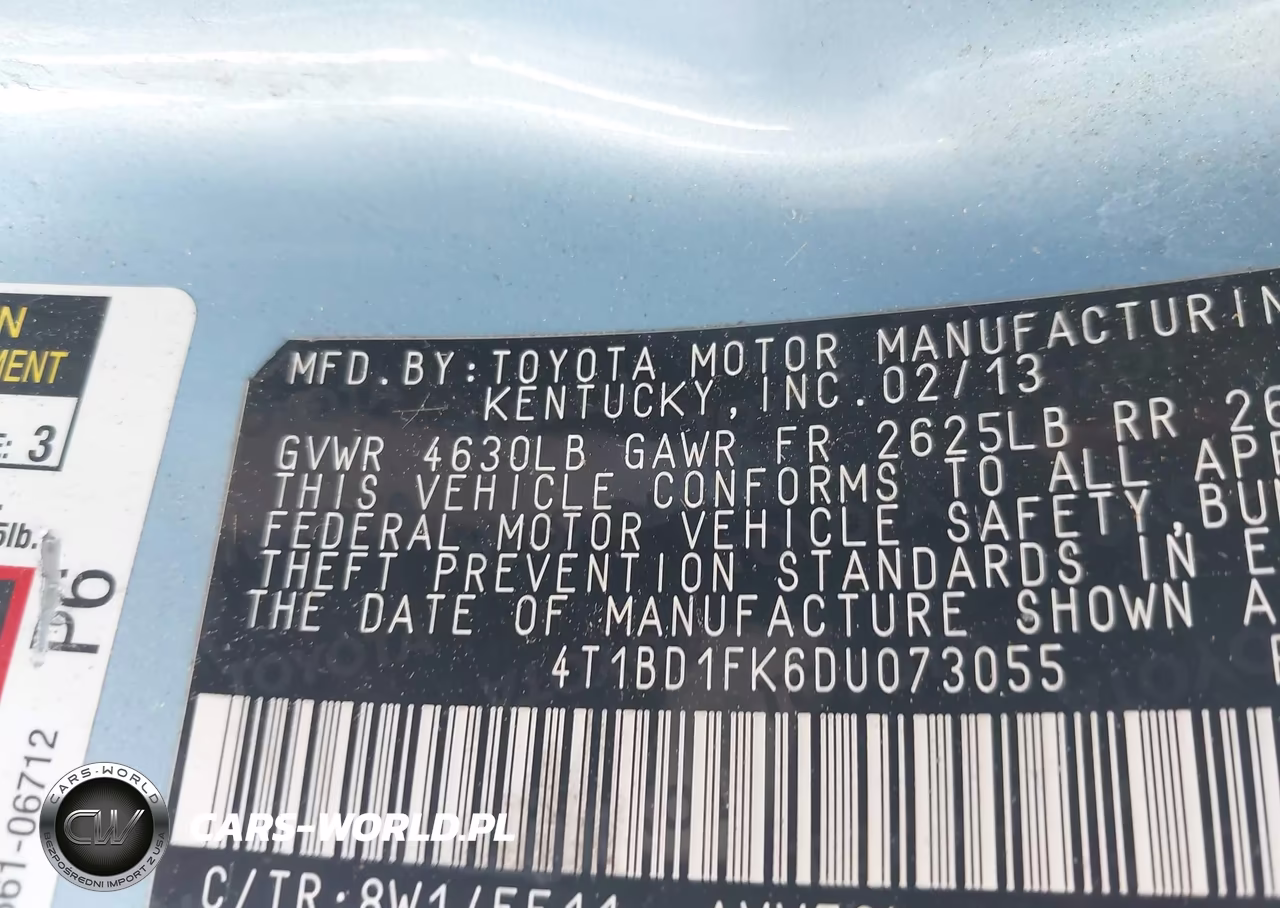 2013 Toyota Camry Hybrid Le VIN:4T1BD1FK6DU073055 - 9