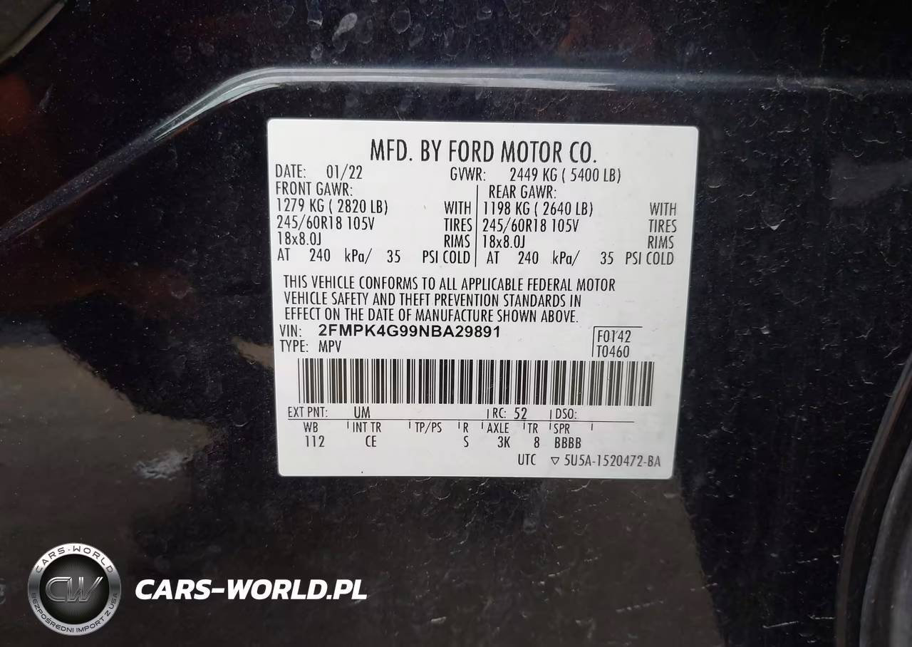 2022 Ford Edge Se VIN:2FMPK4G99NBA29891 - 9