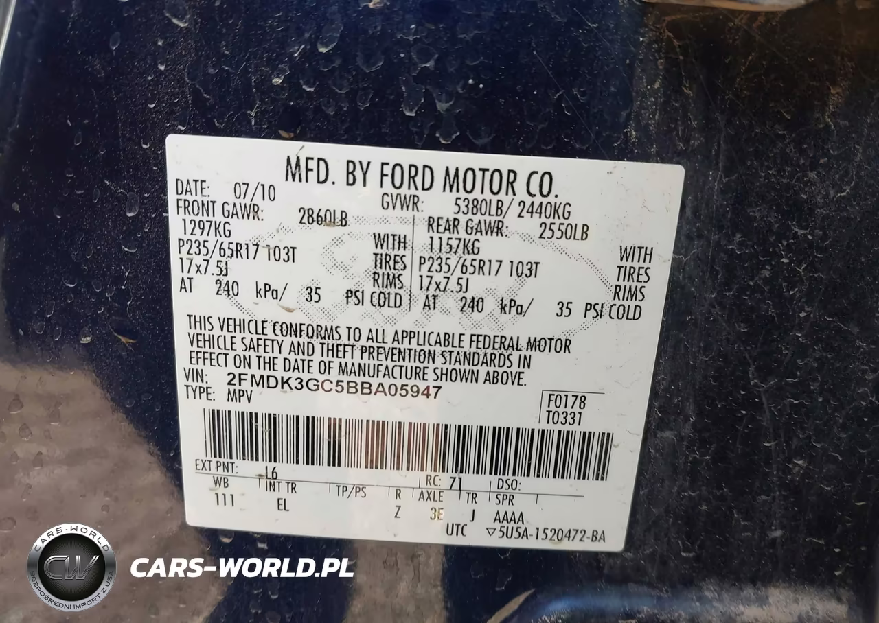 2011 Ford Edge Se VIN:2FMDK3GC5BBA05947 - 9