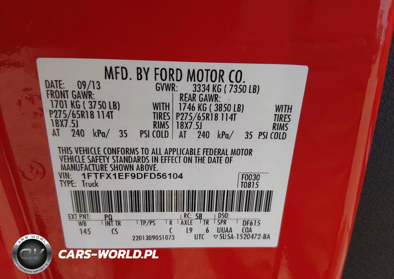 2013 Ford F-150 Stx VIN:1FTFX1EF9DFD56104 - 9