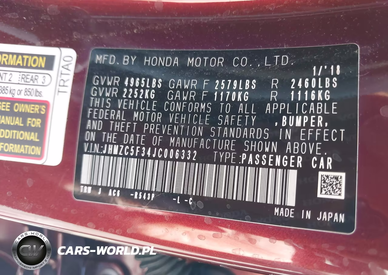 2018 Honda Clarity Plug-In Hybrid Touring VIN:JHMZC5F34JC006332 - 9