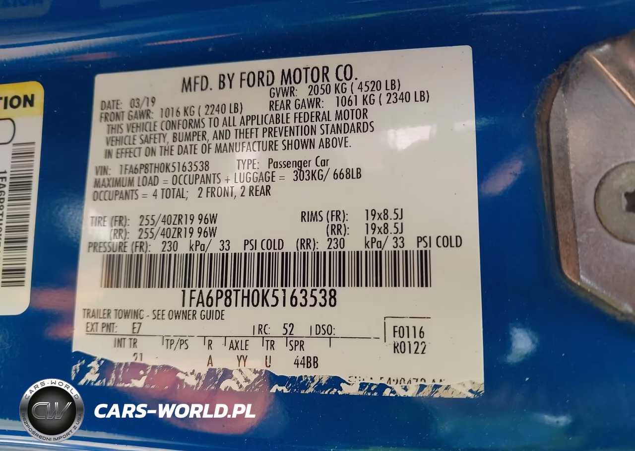 2019 Ford Mustang Ecoboost VIN:1FA6P8TH0K5163538 - 9