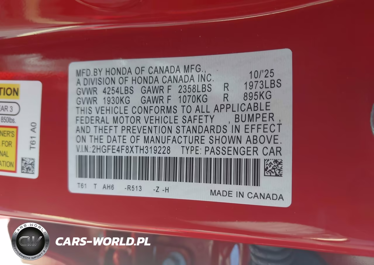 2026 Honda Civic Hybrid Sport-Sport Touring VIN:2HGFE4F8XTH319228 - 9