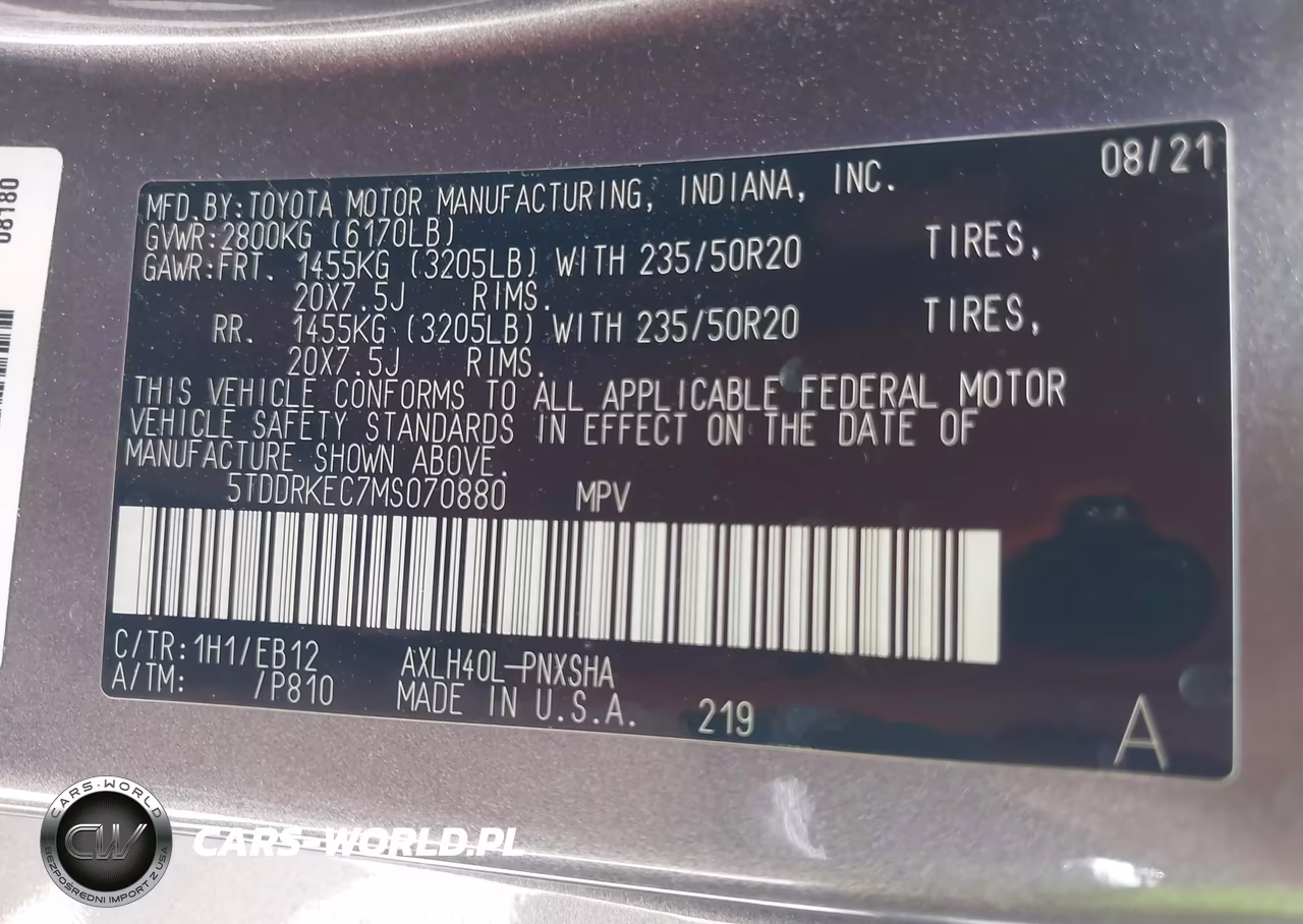 2021 Toyota Sienna Xse VIN:5TDDRKEC7MS070880 - 9