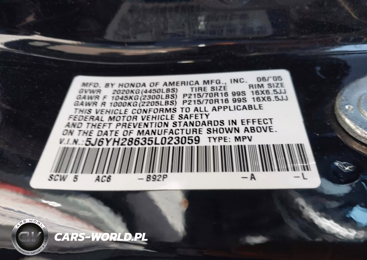 2005 Honda Element Ex VIN:5J6YH28635L023059 - 9