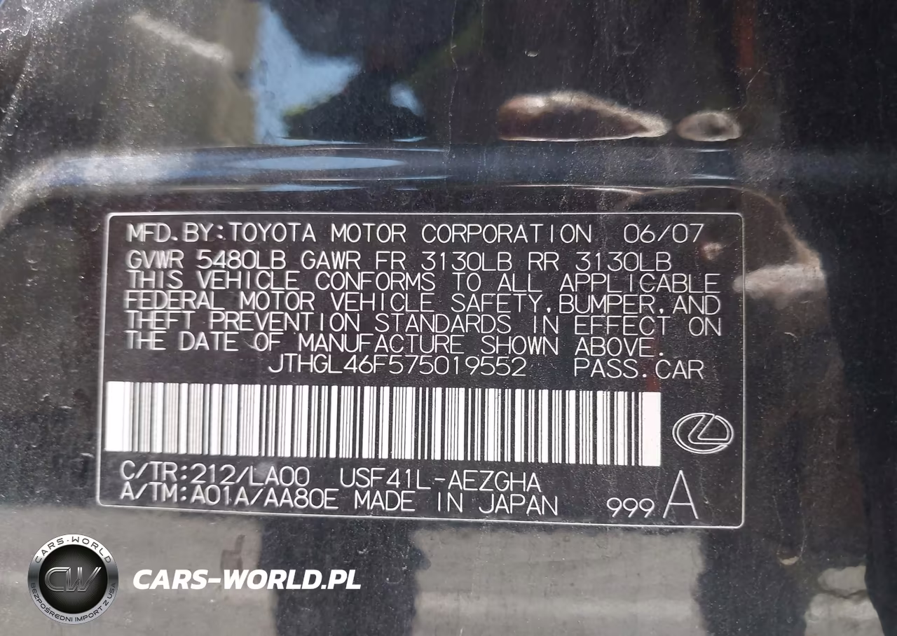 2007 Lexus Ls 460 L VIN:JTHGL46F575019552 - 9