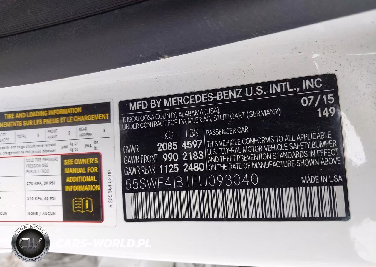 2015 Mercedes-Benz C 300 VIN:55SWF4JB1FU093040 - 9
