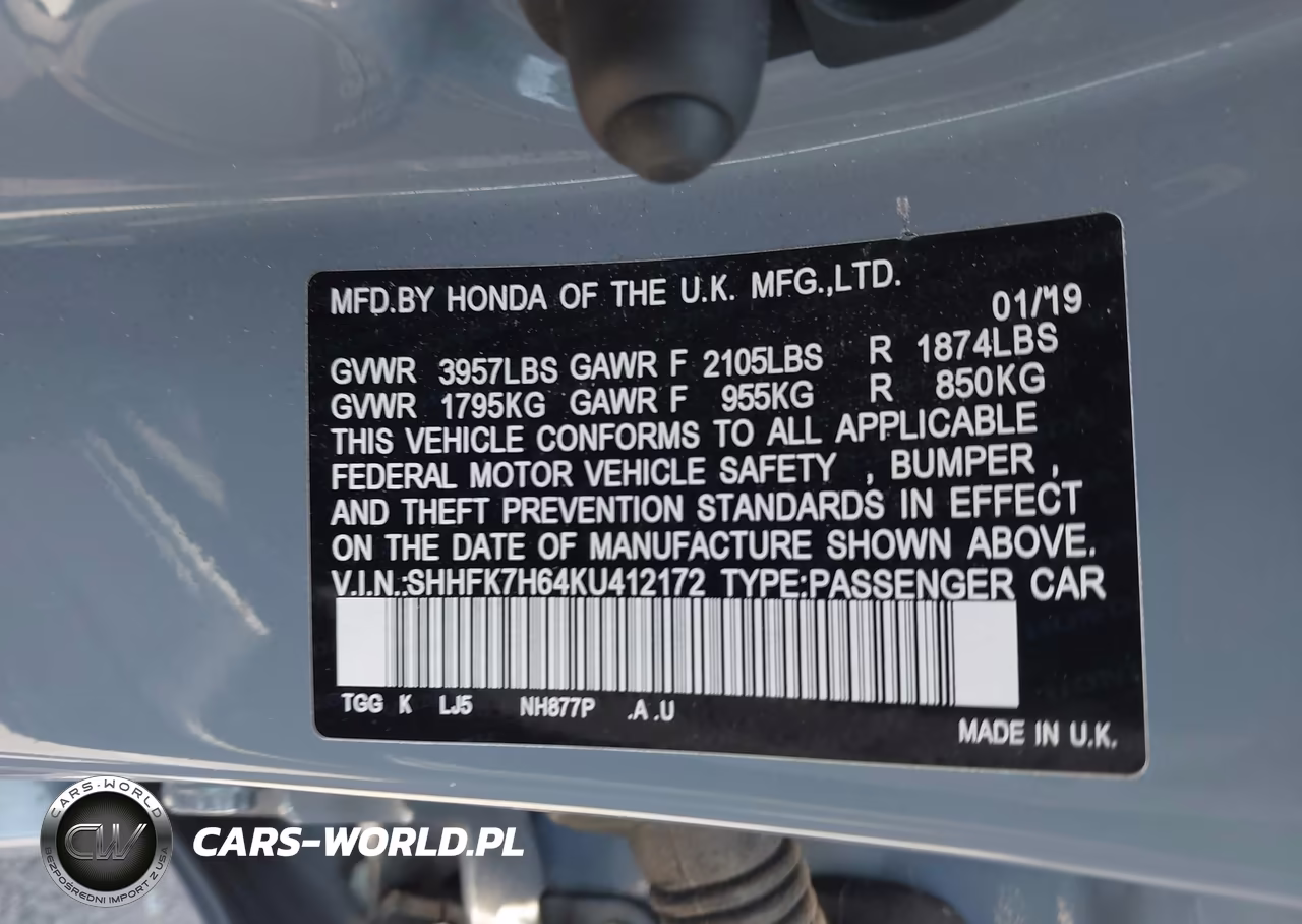 2019 Honda Civic Ex VIN:SHHFK7H64KU412172 - 9