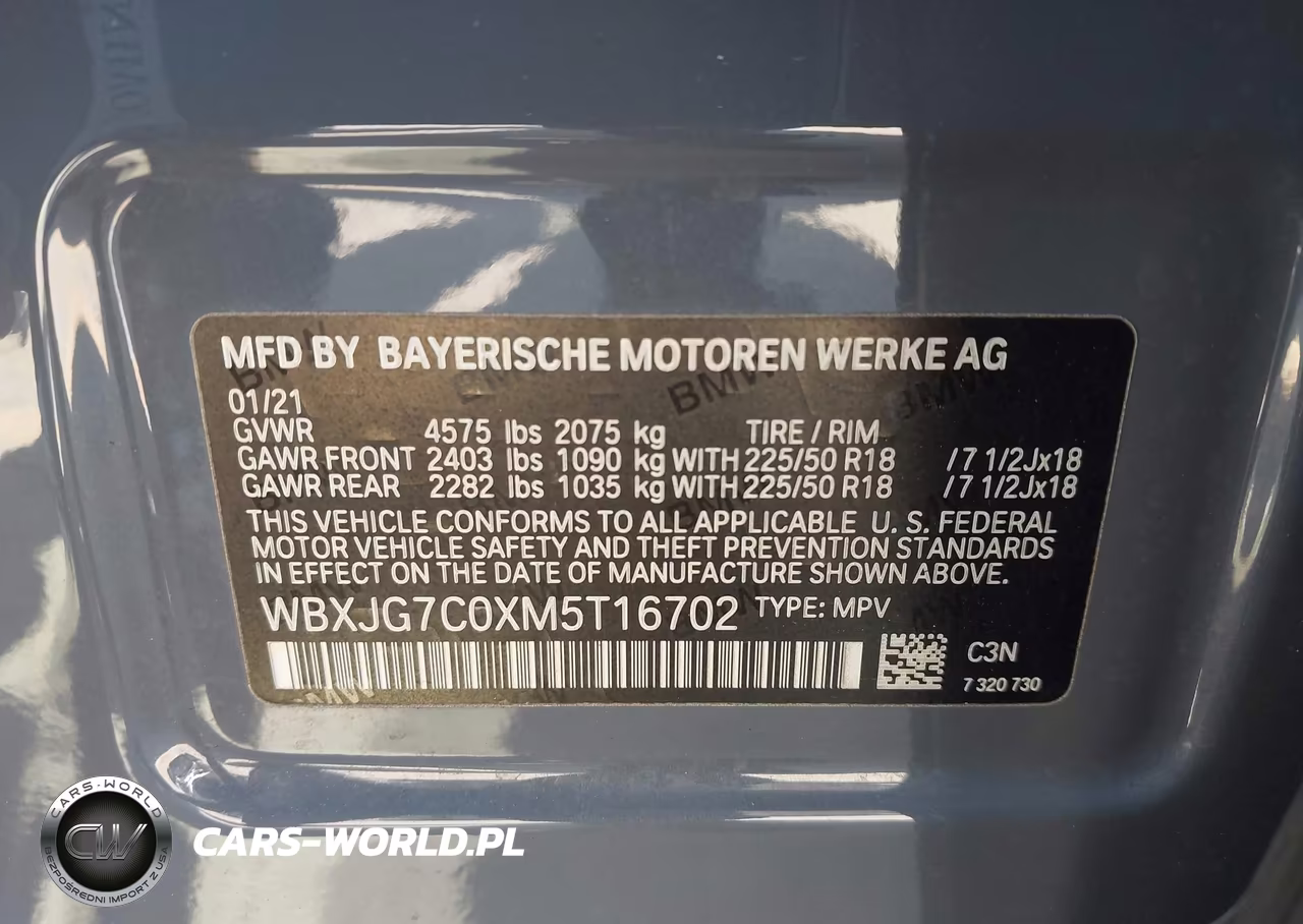 2021 BMW X1 Sdrive28I VIN:WBXJG7C0XM5T16702 - 9