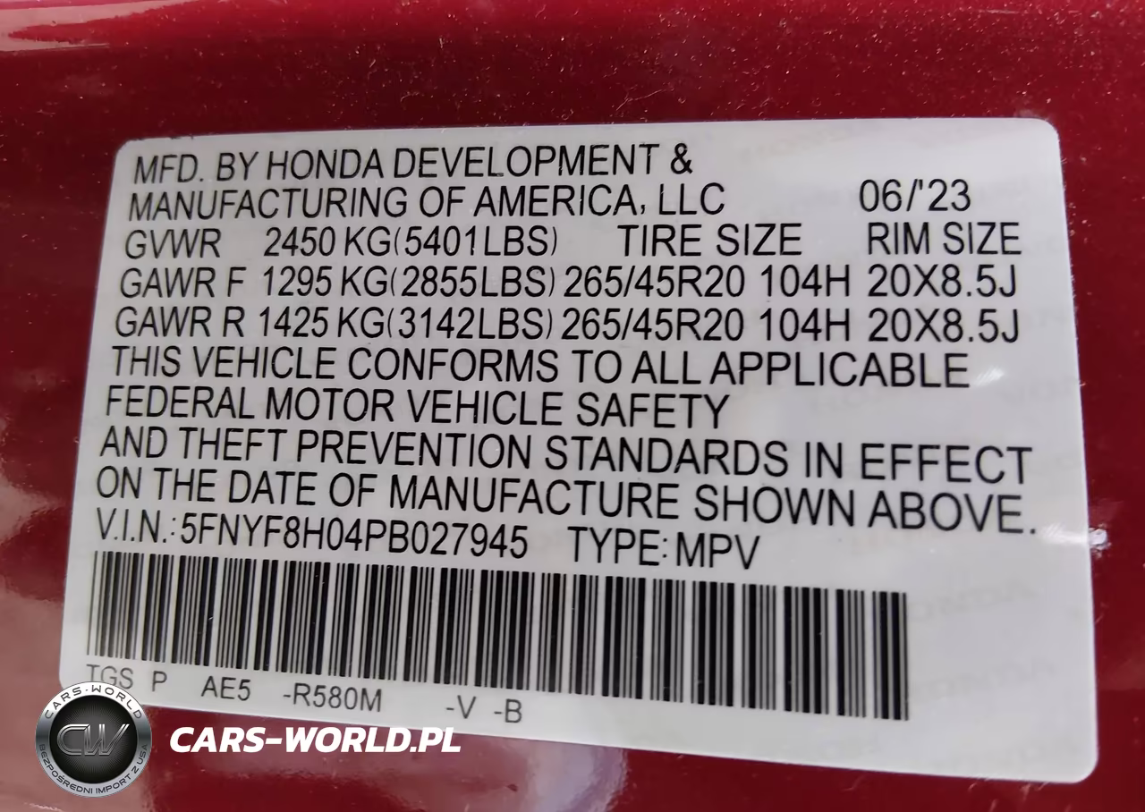 2023 Honda Passport Awd Elite VIN:5FNYF8H04PB027945 - 9