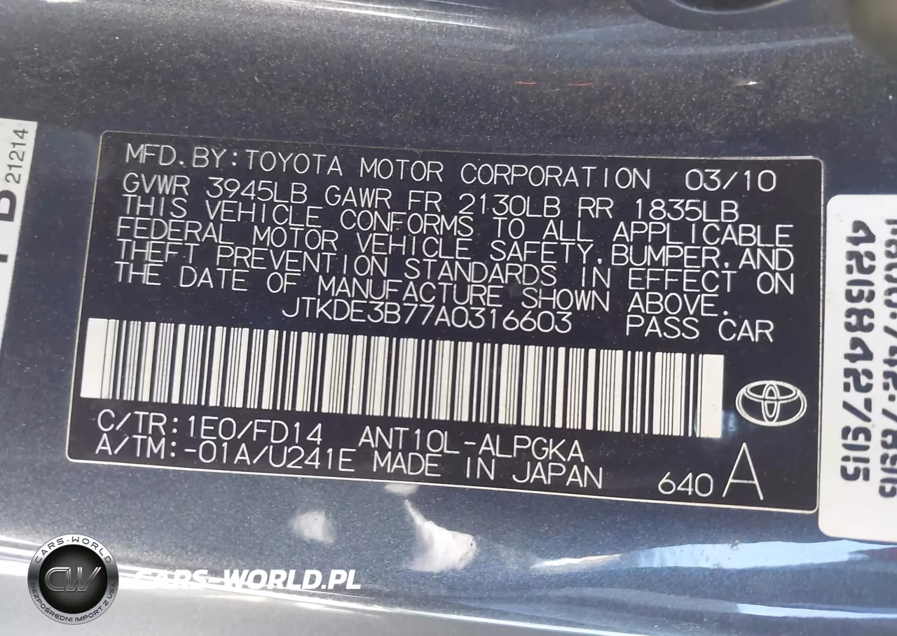 2010 Scion Tc VIN:JTKDE3B77A0316603 - 9