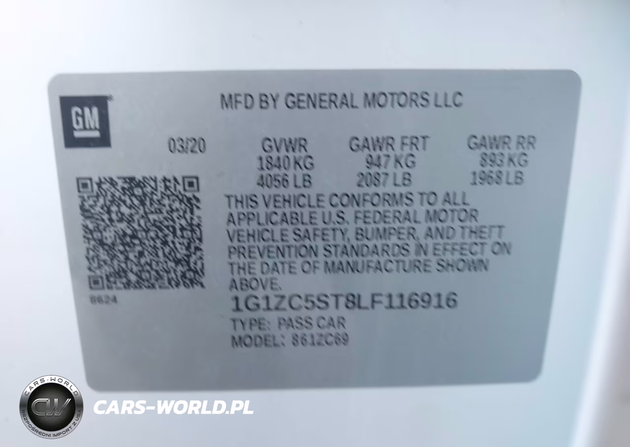 2020 Chevrolet Malibu Fwd 1Fl VIN:1G1ZC5ST8LF116916 - 9