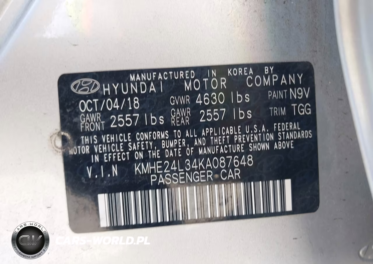 2019 Hyundai Sonata Hybrid Se VIN:KMHE24L34KA087648 - 9