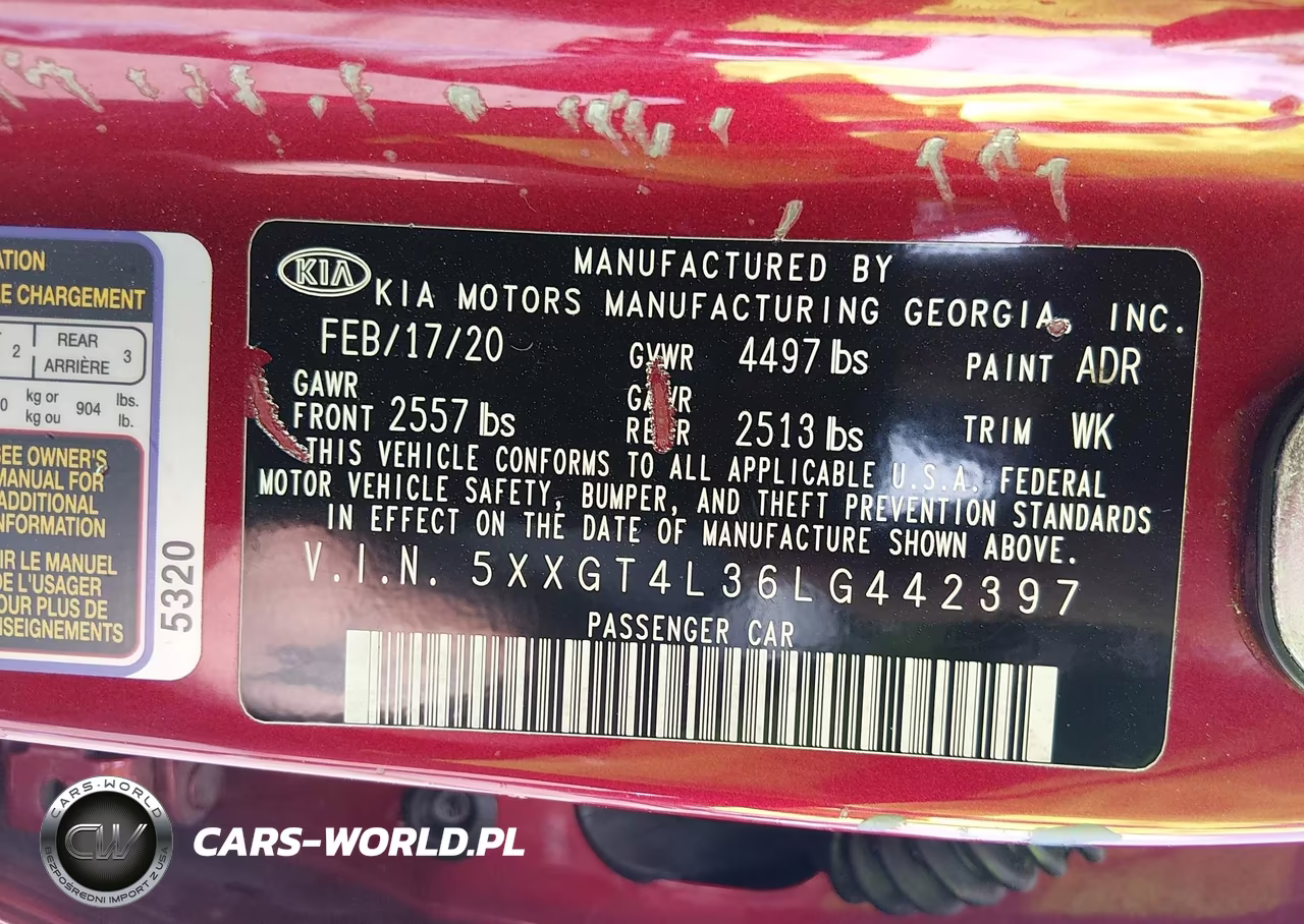 2020 Kia Optima S VIN:5XXGT4L36LG442397 - 9