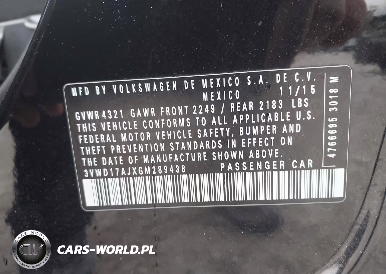 2016 Volkswagen Jetta 1.8T Sport VIN:3VWD17AJXGM289438 - 9