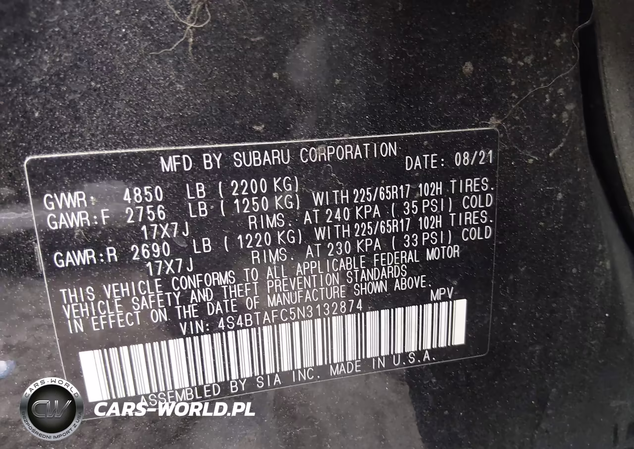 2022 Subaru Outback Premium VIN:4S4BTAFC5N3132874 - 9