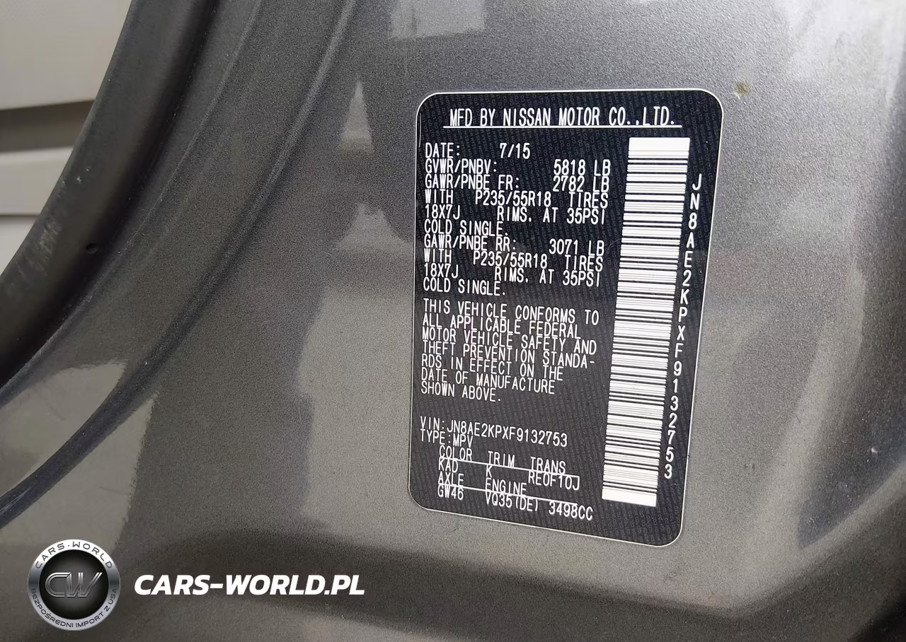 2015 Nissan Quest Sl VIN:JN8AE2KPXF9132753 - 9