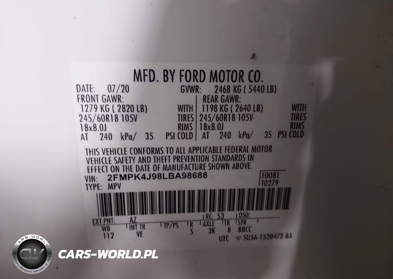 2020 Ford Edge Sel VIN:2FMPK4J98LBA98688 - 9