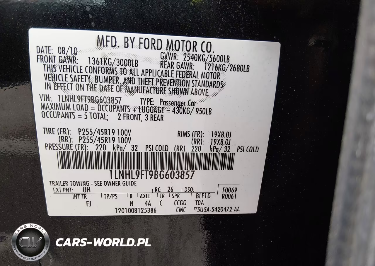 2011 Lincoln Mks Ecoboost VIN:1LNHL9FT9BG603857 - 9