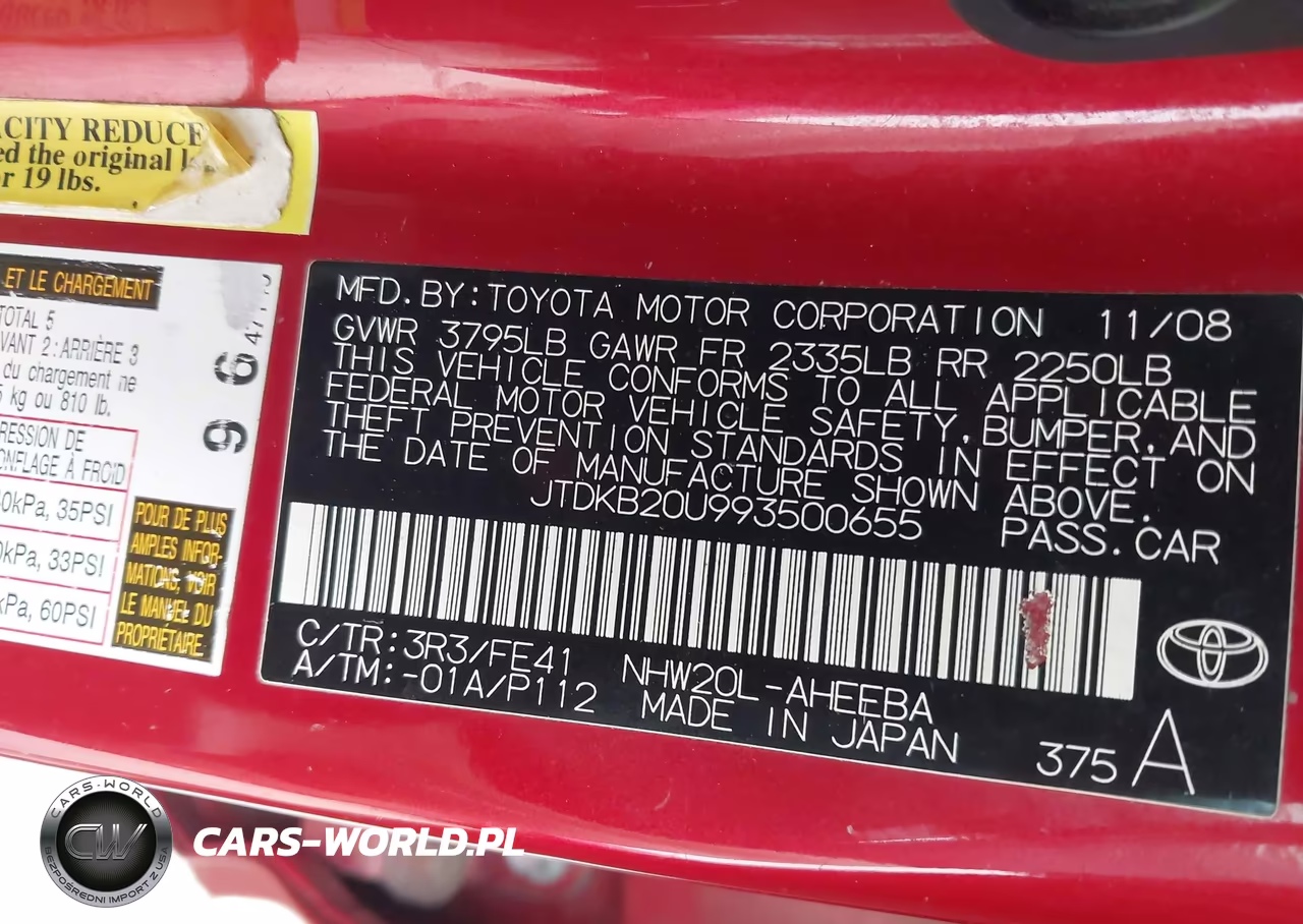 2009 Toyota Prius Touring VIN:JTDKB20U993500655 - 9